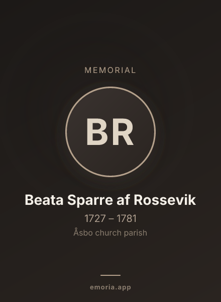 Memorial portrait of Beata Sparre af Rossevik