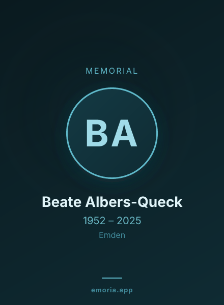 Memorial portrait of Beate Albers-Queck