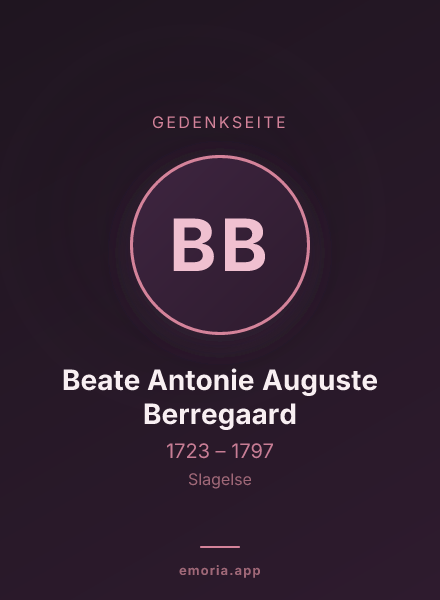 Gedenkportrait von Beate Antonie Auguste Berregaard