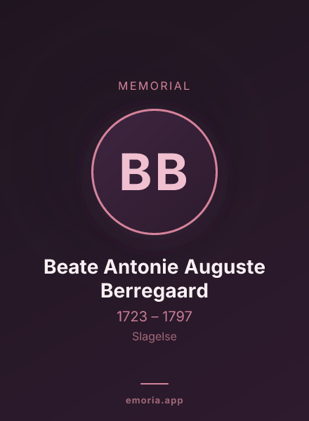 Memorial portrait of Beate Antonie Auguste Berregaard