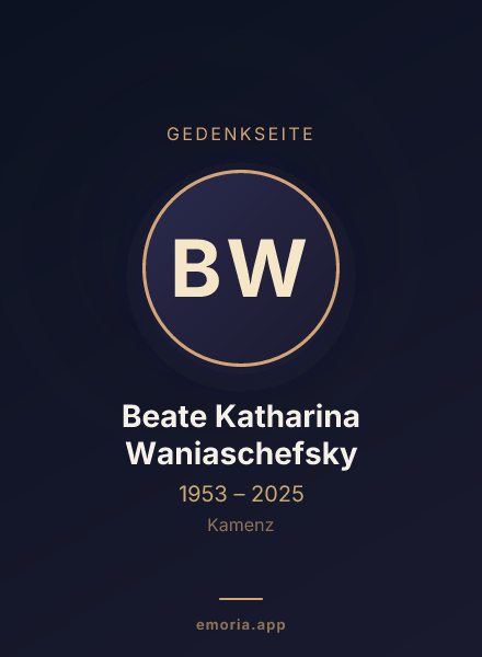 Gedenkportrait von Beate Katharina Waniaschefsky