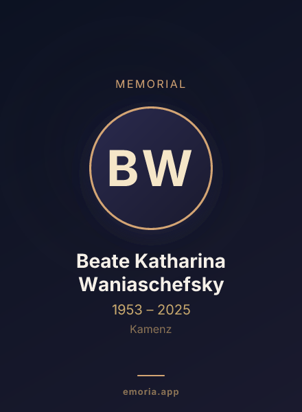 Memorial portrait of Beate Katharina Waniaschefsky