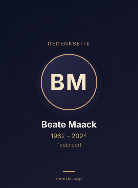 Gedenkportrait von Beate Maack