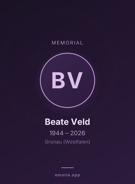 Memorial portrait of Beate Veld