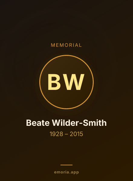 Memorial portrait of Beate Wilder-Smith