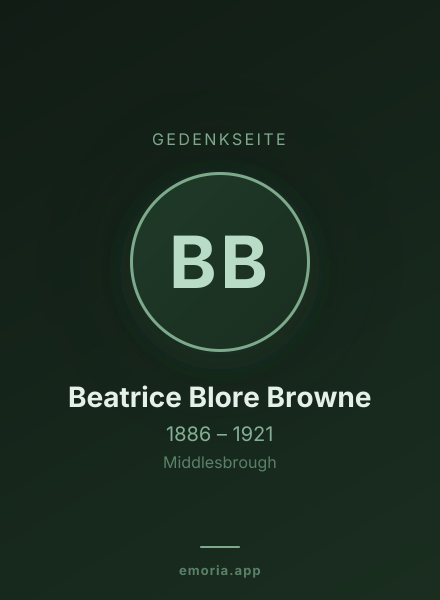 Gedenkportrait von Beatrice Blore Browne