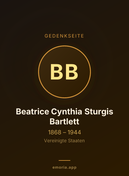 Gedenkportrait von Beatrice Cynthia Sturgis Bartlett