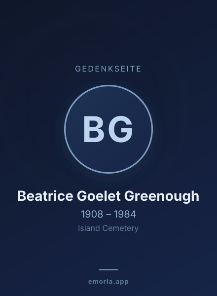 Gedenkportrait von Beatrice Goelet Greenough