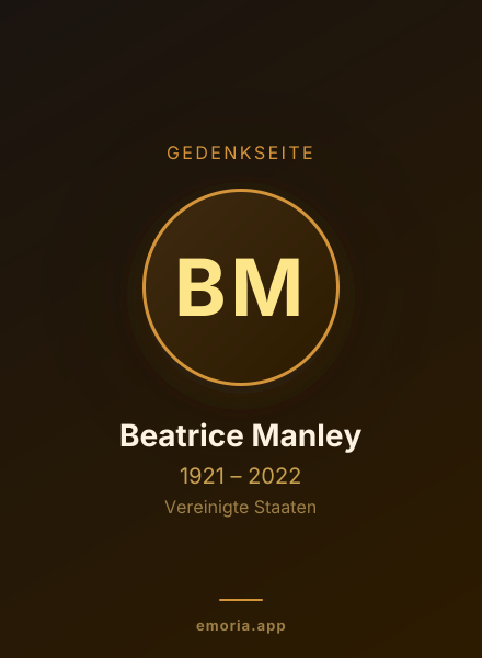 Gedenkportrait von Beatrice Manley