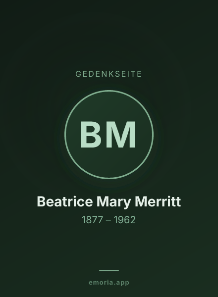 Gedenkportrait von Beatrice Mary Merritt