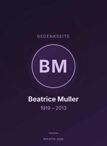 Gedenkportrait von Beatrice Muller