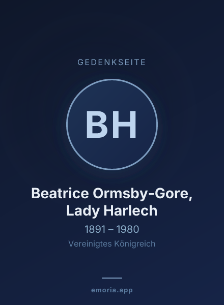 Gedenkportrait von Beatrice Ormsby-Gore, Lady Harlech