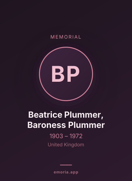 Memorial portrait of Beatrice Plummer, Baroness Plummer