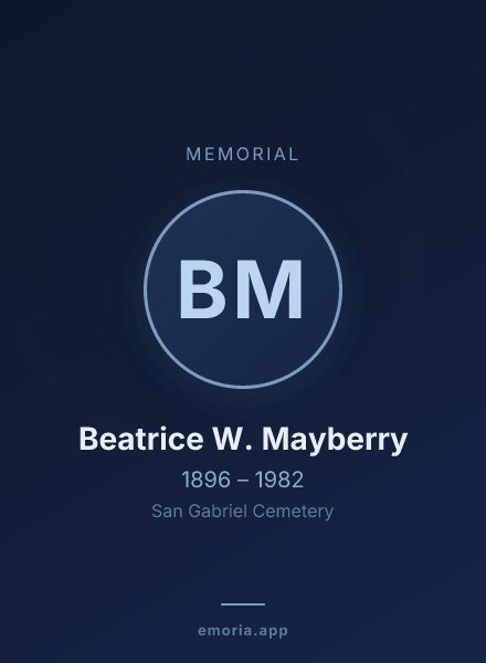 Memorial portrait of Beatrice W. Mayberry