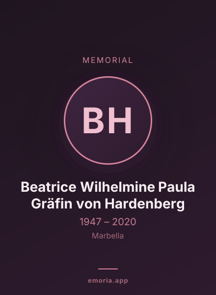 Memorial portrait of Beatrice Wilhelmine Paula Gräfin von Hardenberg