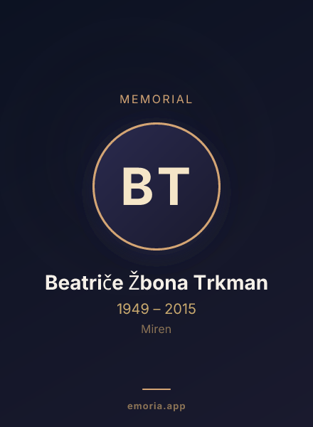 Memorial portrait of Beatriče Žbona Trkman