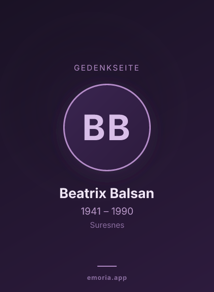 Gedenkportrait von Beatrix Balsan