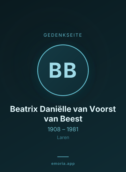 Gedenkportrait von Beatrix Daniëlle van Voorst van Beest