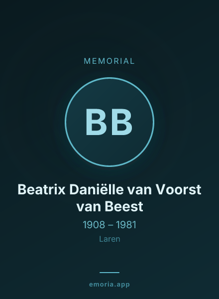 Memorial portrait of Beatrix Daniëlle van Voorst van Beest
