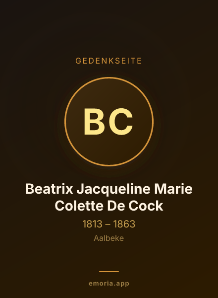 Gedenkportrait von Beatrix Jacqueline Marie Colette De Cock