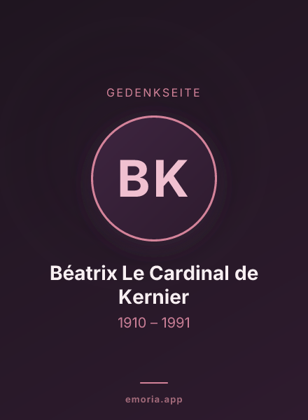 Gedenkportrait von Béatrix Le Cardinal de Kernier