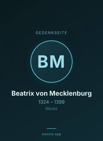 Gedenkportrait von Beatrix von Mecklenburg