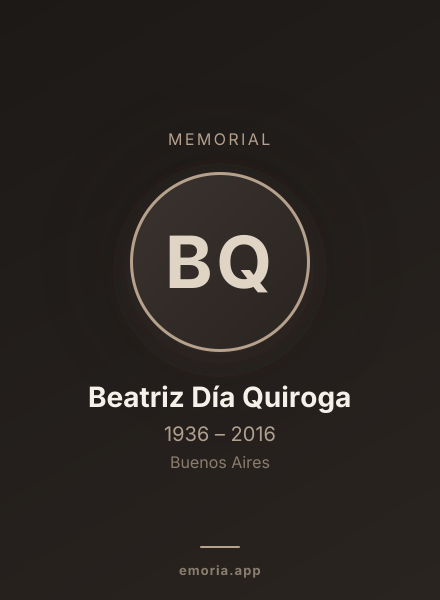Memorial portrait of Beatriz Día Quiroga