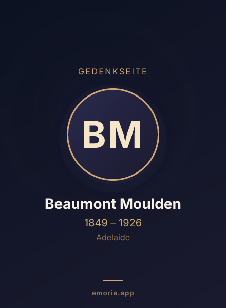 Gedenkportrait von Beaumont Moulden
