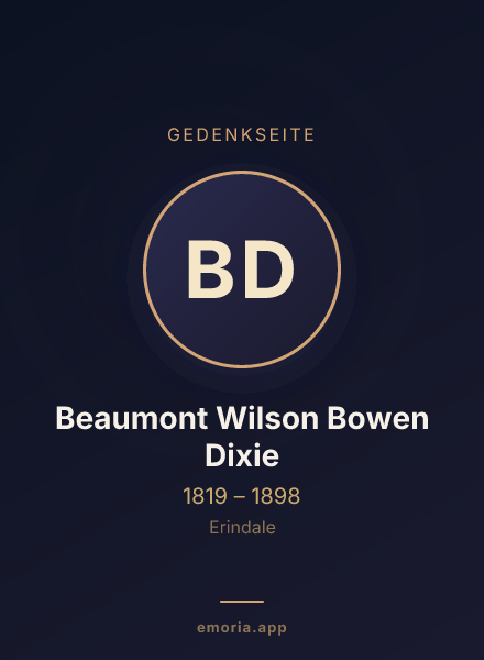 Gedenkportrait von Beaumont Wilson Bowen Dixie