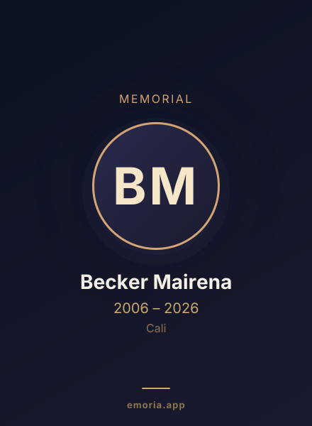 Memorial portrait of Becker Mairena