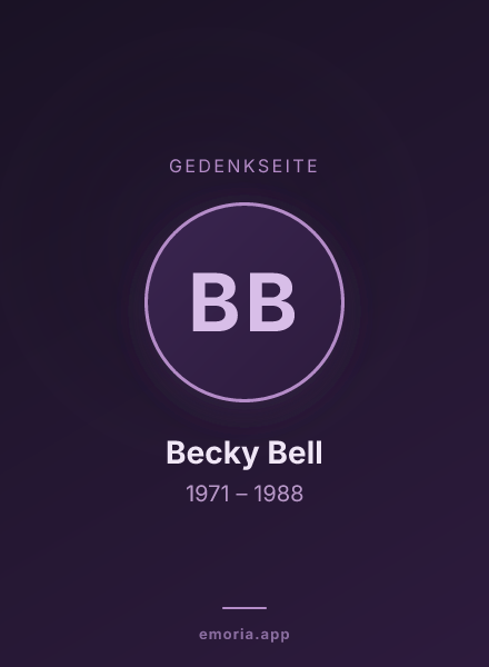 Gedenkportrait von Becky Bell