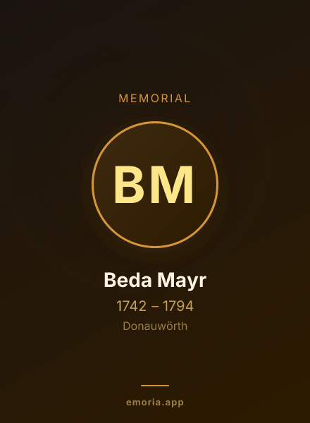 Memorial portrait of Beda Mayr