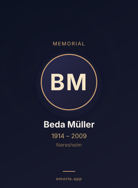 Memorial portrait of Beda Müller