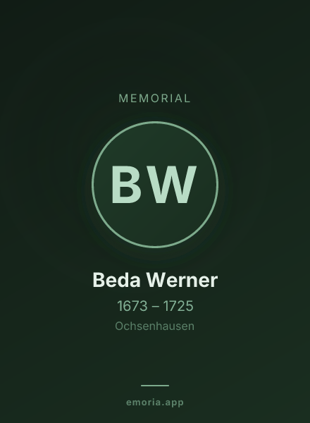 Memorial portrait of Beda Werner