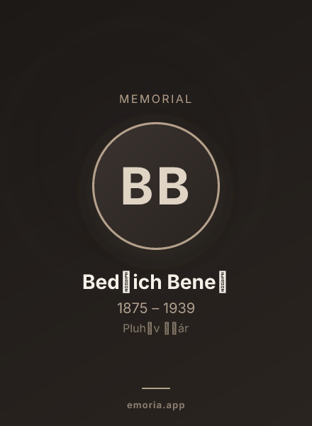 Memorial portrait of Bedřich Beneš