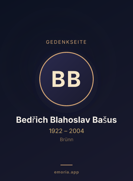 Gedenkportrait von Bedřich Blahoslav Bašus