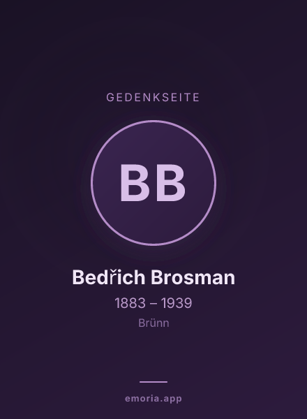 Gedenkportrait von Bedřich Brosman