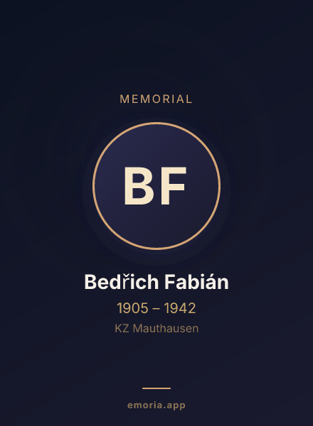 Memorial portrait of Bedřich Fabián