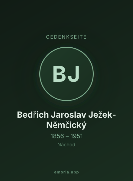 Gedenkportrait von Bedřich Jaroslav Ježek-Němčický