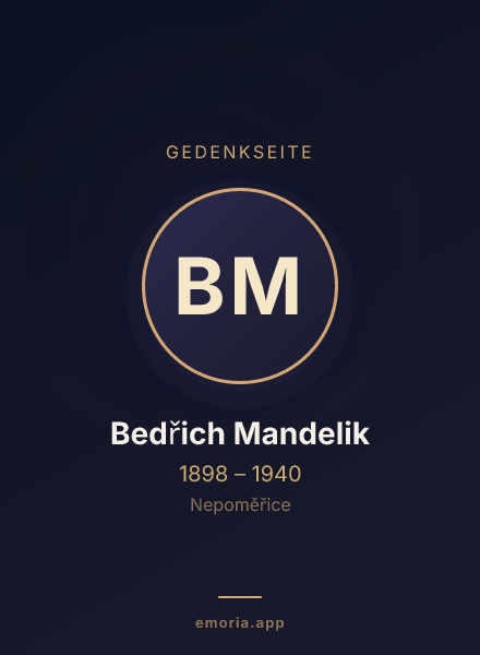 Gedenkportrait von Bedřich Mandelik
