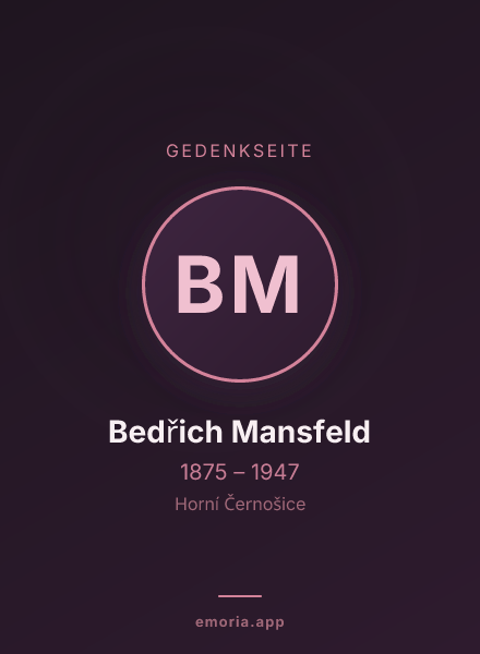 Gedenkportrait von Bedřich Mansfeld