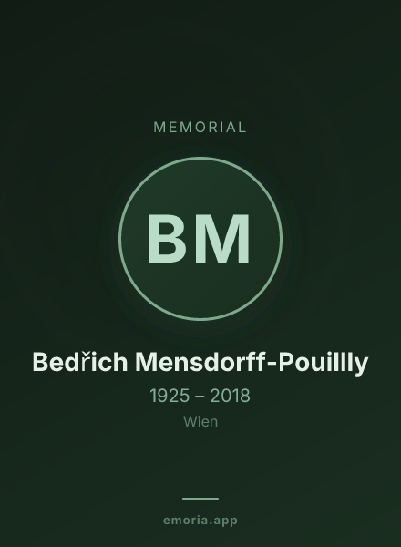 Memorial portrait of Bedřich Mensdorff-Pouillly