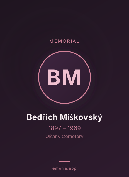 Memorial portrait of Bedřich Miškovský