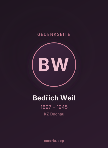 Gedenkportrait von Bedřich Weil