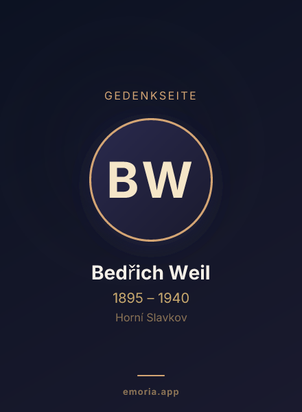 Gedenkportrait von Bedřich Weil