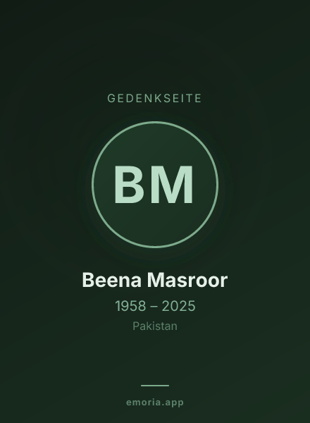 Gedenkportrait von Beena Masroor