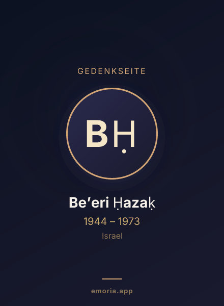 Gedenkportrait von Beʼeri Ḥazaḳ