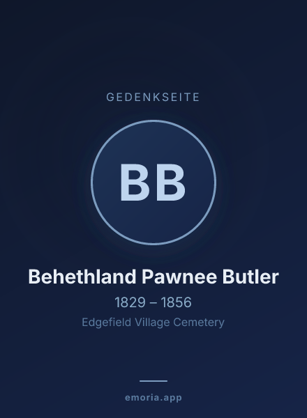 Gedenkportrait von Behethland Pawnee Butler