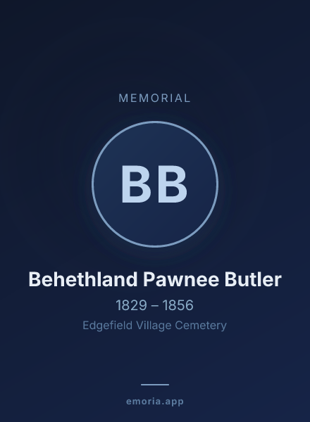 Memorial portrait of Behethland Pawnee Butler