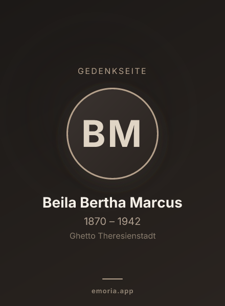 Gedenkportrait von Beila Bertha Marcus